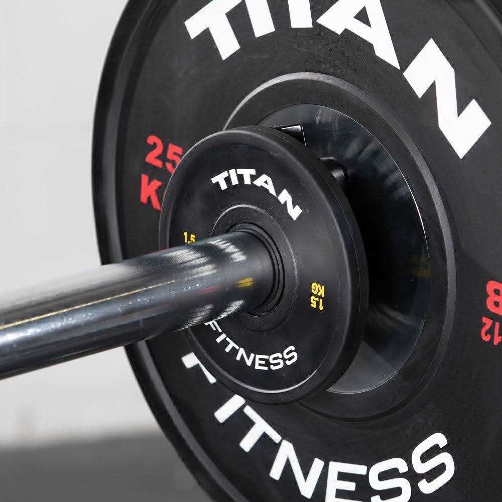 Titan Fitness Black Change Fractional Weight Plates Rubber Coated Steel Bumper Plates - Image 4