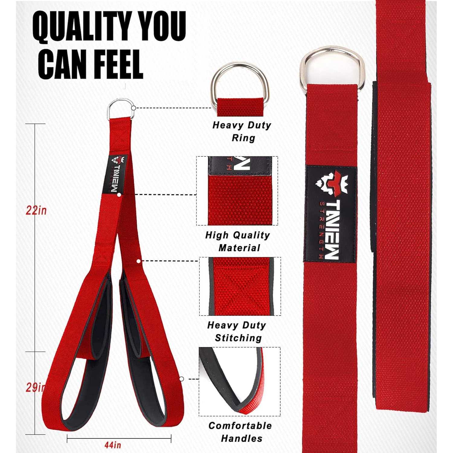 Tricep Rope Cable Attachment Greater Range of Motion,Tricep Pull Down Rope Extension Straps Cable Crossover Accessories - Image 3