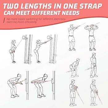 Tricep Rope Cable Attachment Greater Range of Motion,Tricep Pull Down Rope Extension Straps Cable Crossover Accessories - Image 5