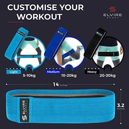 ELVIRE SPORT ELVIRE Fabric Resistance Bands for Working Out Exercise Bands Resistance Bands Set of 3 - Image 4