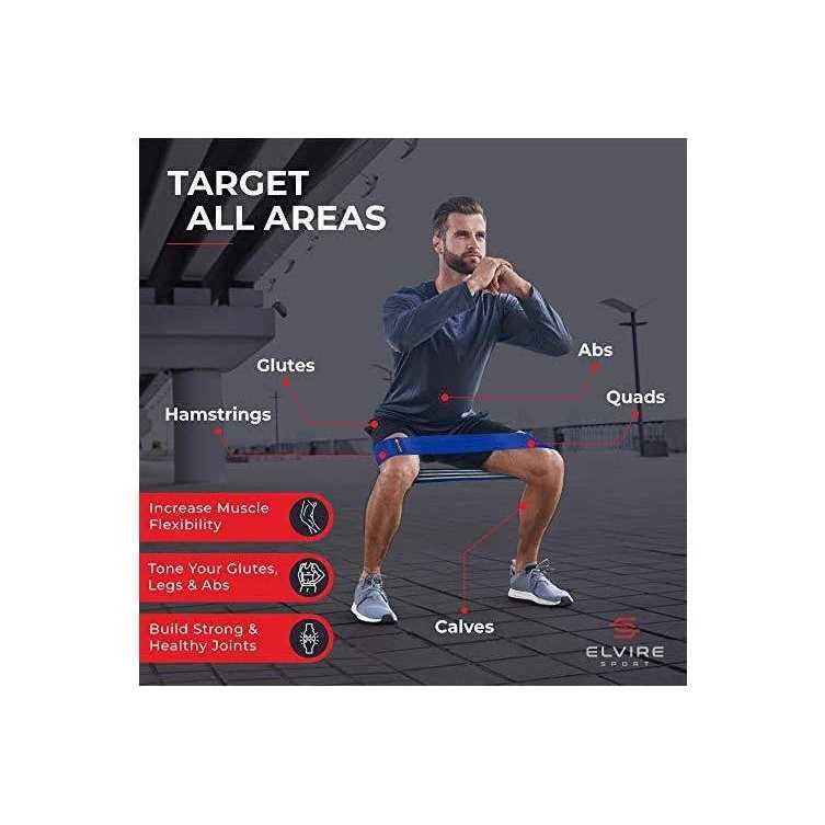 ELVIRE SPORT ELVIRE Fabric Resistance Bands for Working Out Exercise Bands Resistance Bands Set of 3 - Image 5