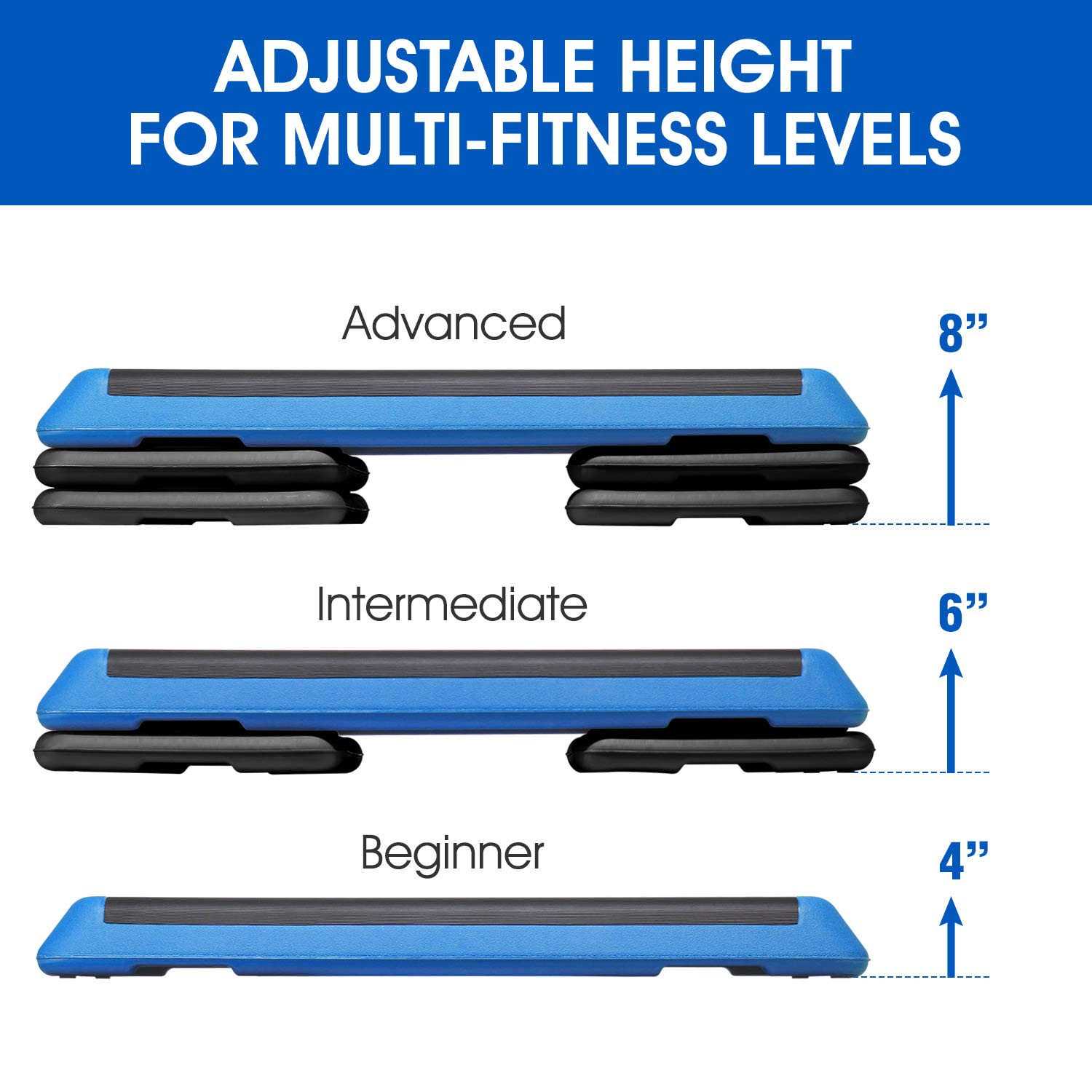 Yes4All Adjustable Aerobic Step Platform 4 Risers and - Image 3