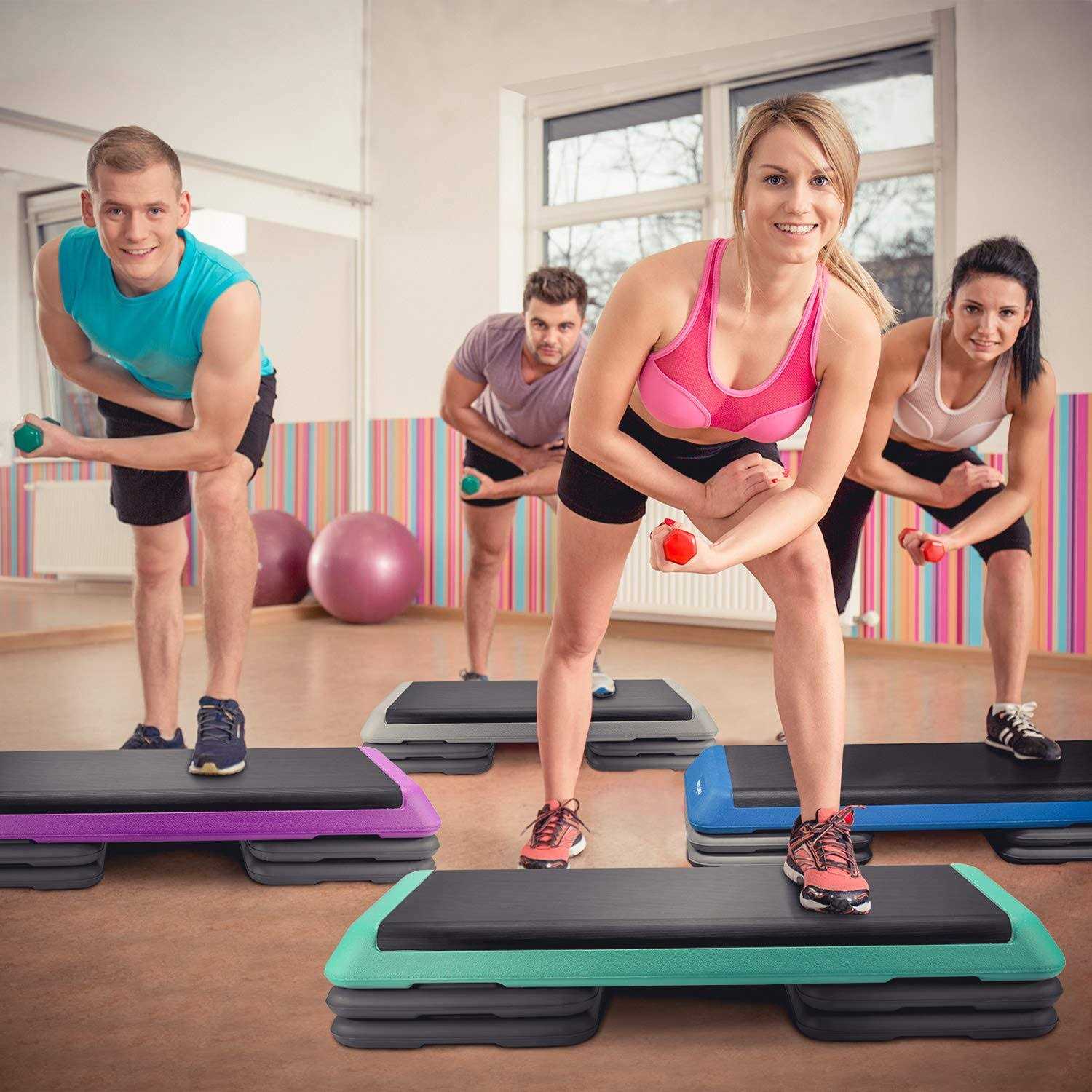 Yes4All Adjustable Aerobic Step Platform 4 Risers and - Image 4