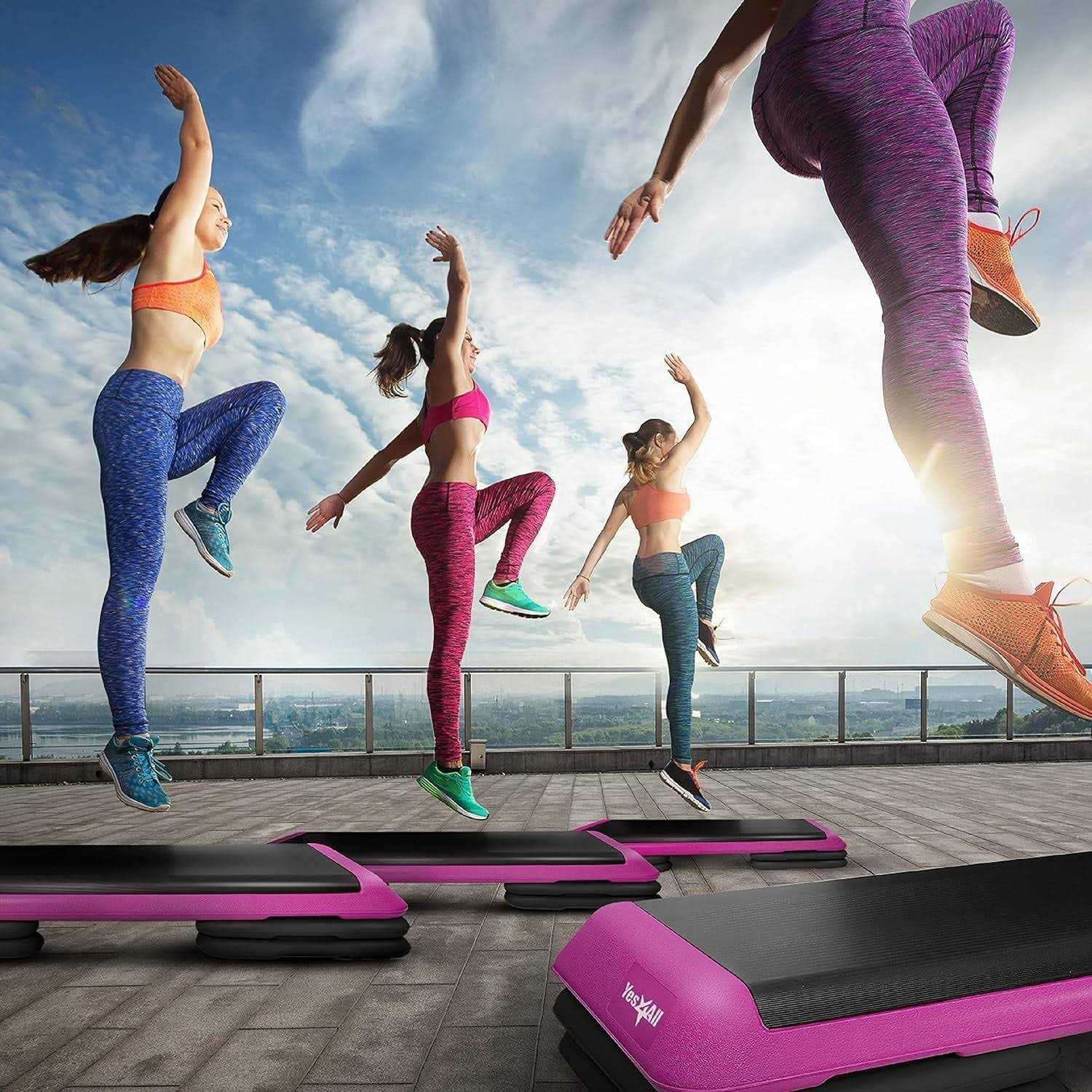 Yes4All Adjustable Aerobic Step Platform 4 Risers and - Image 3