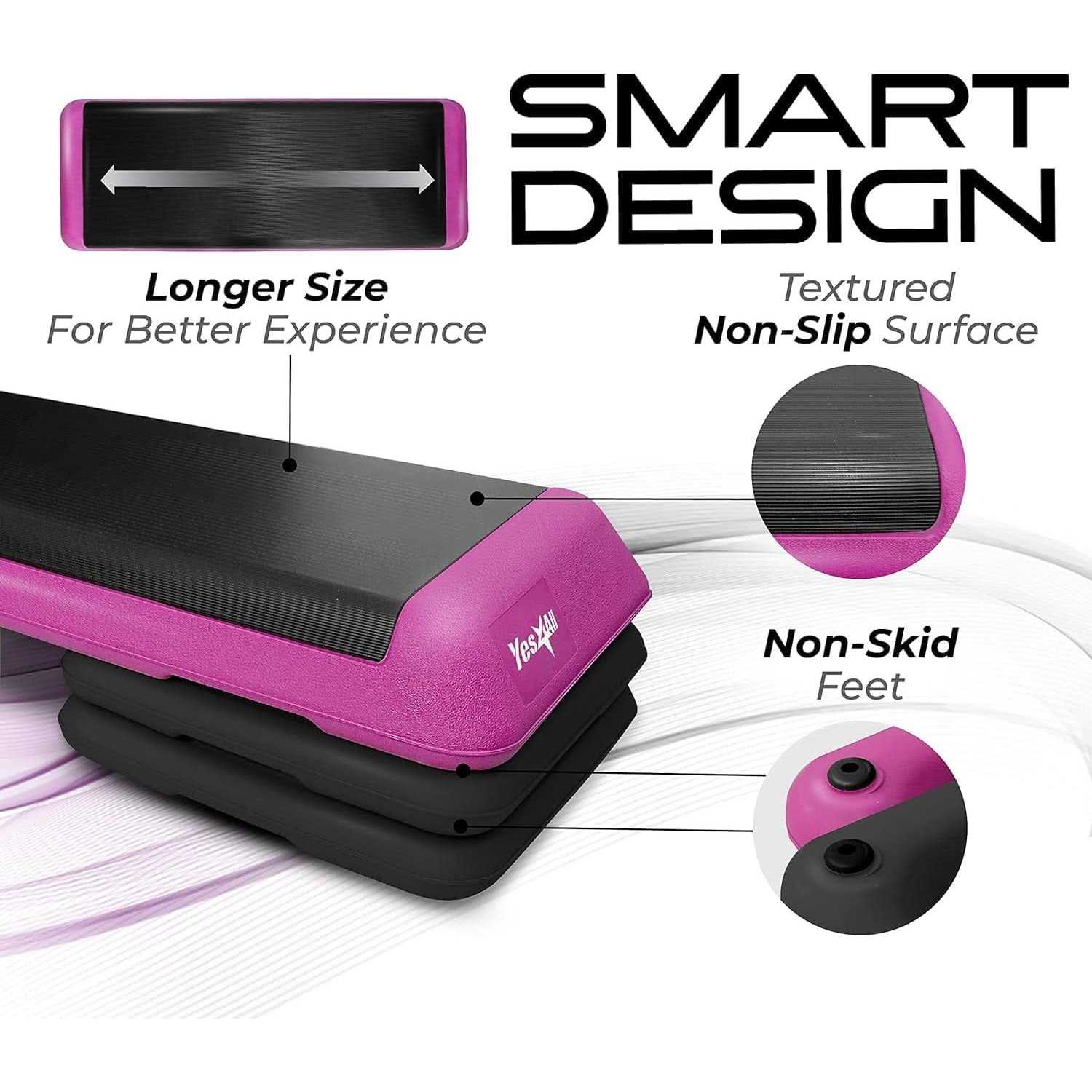 Yes4All Adjustable Aerobic Step Platform 4 Risers and - Image 5
