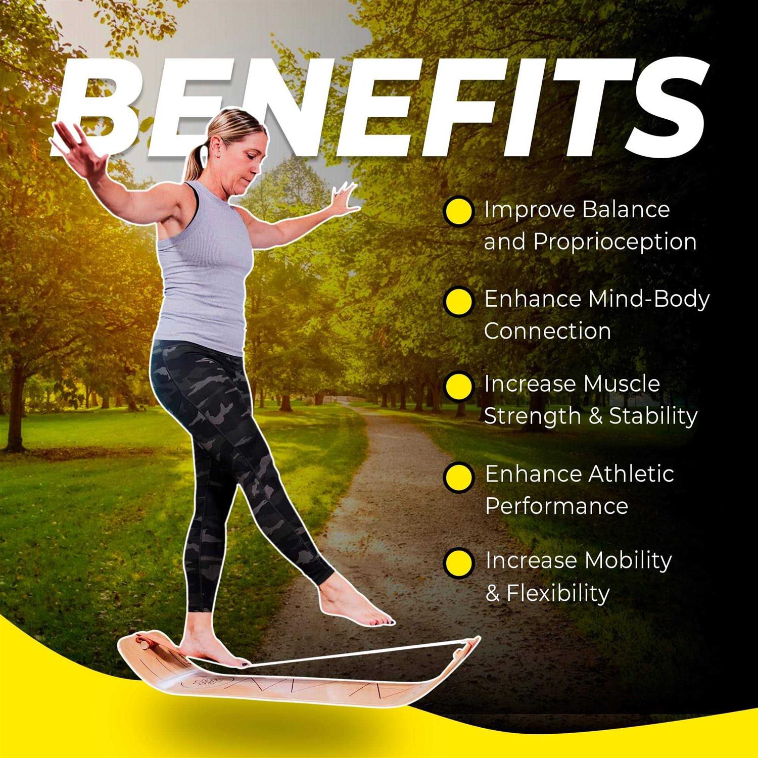 Gibbon GiBoard Balance Board for Adults & Kids Slackline Workout Equipment Home Gym Training - Image 4