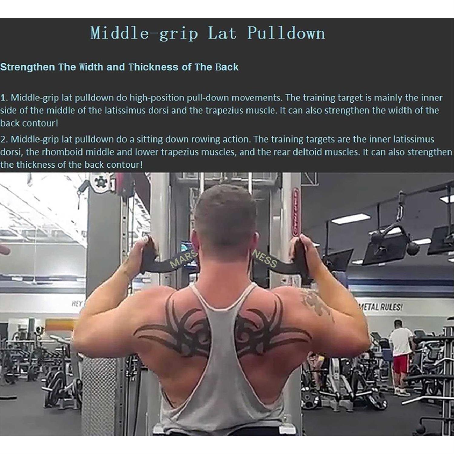 MARSAFIT Home Gym Fitness Rowing T-bar V-bar Pulley Cable Machine Attachments - Image 5