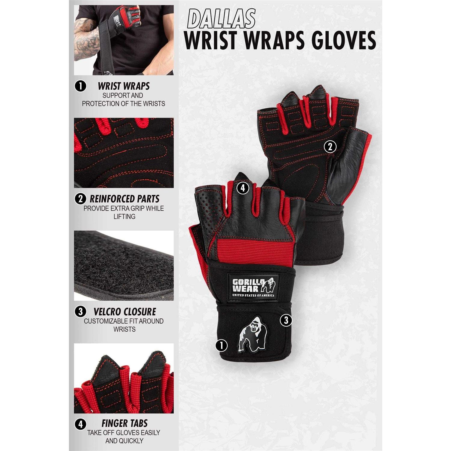 Gorilla Wear Dallas Wrist Wraps Gloves - Image 3