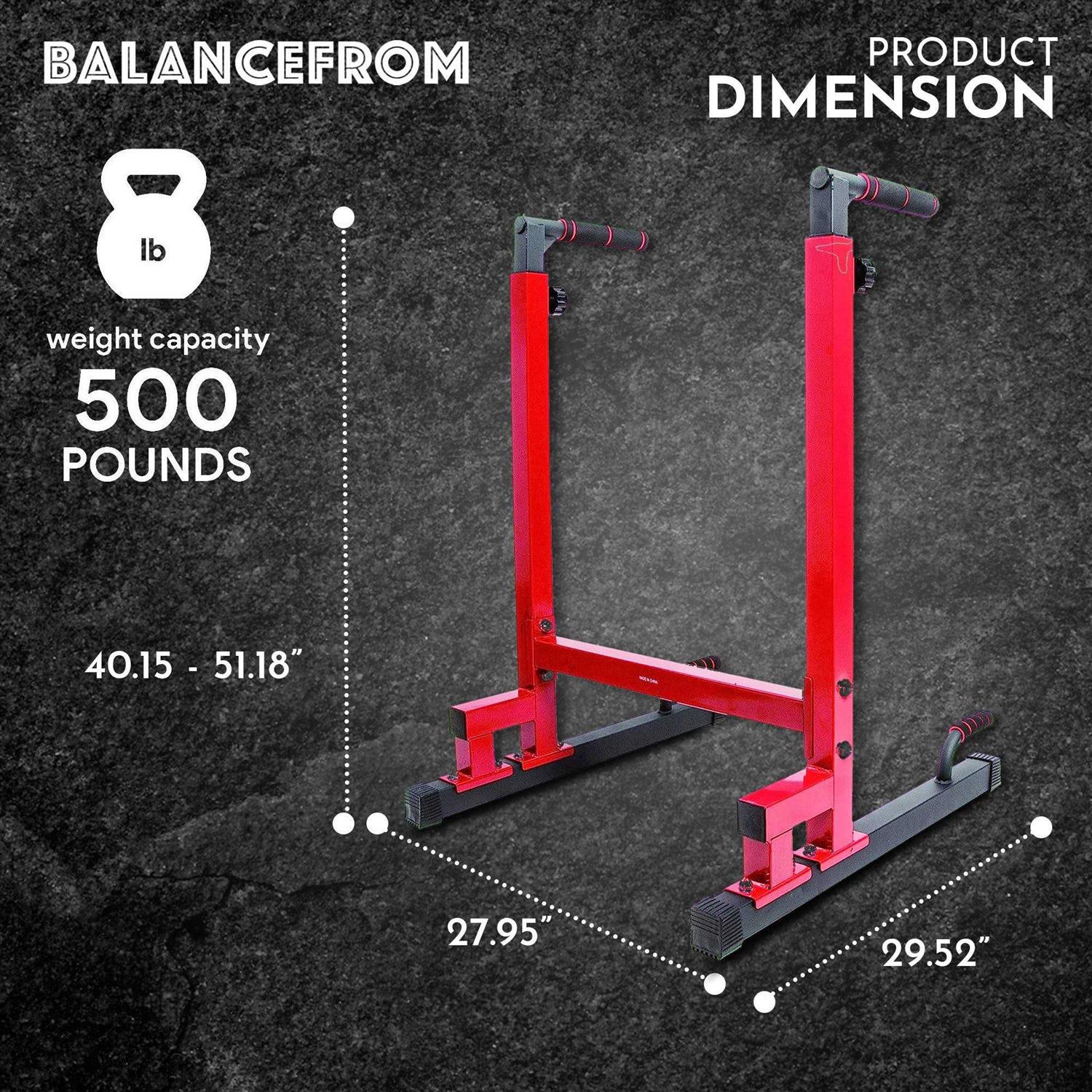 BalanceFrom Multi-Function Dip Stand Dip Station Dip bar with Improved Structure Design - Image 3