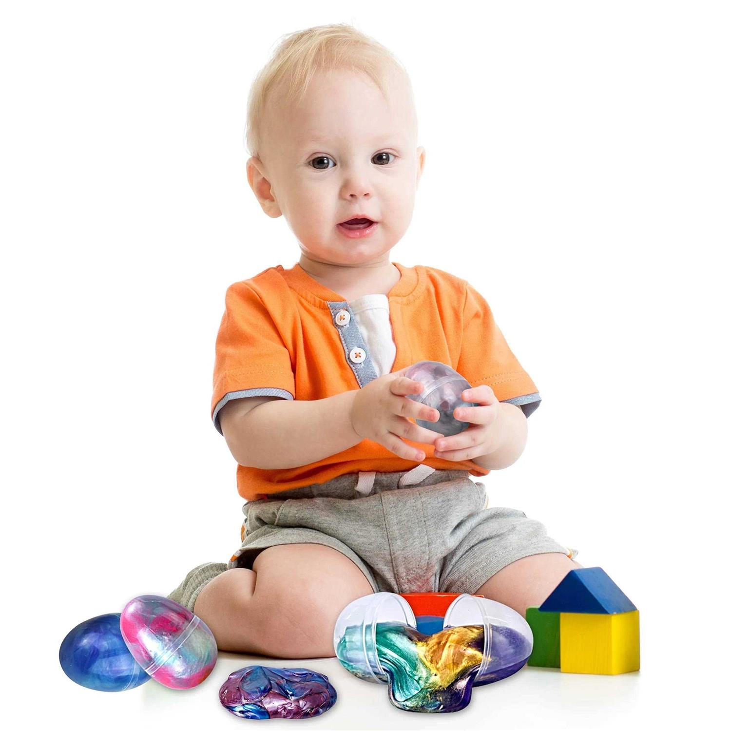 JOYIN 24 Pcs Easter Eggs Filled with Crystal, Galaxy, Slime and Confetti Accessories - Image 5