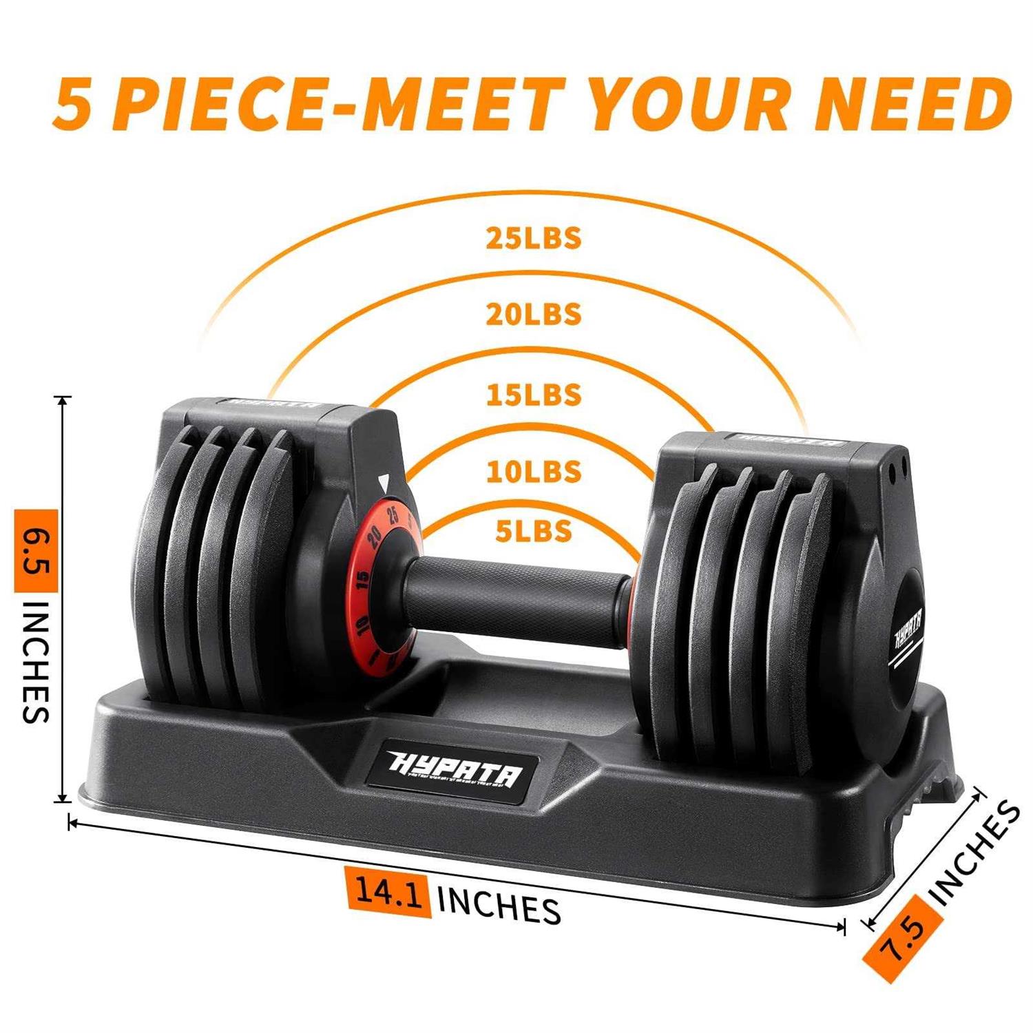 Hypata 25/55 lbs Pair Adjustable Dumbbell Set, Adjust Dumbbell Weight for Exercises Pair Dumbbells for Men and Women in Home - Image 4