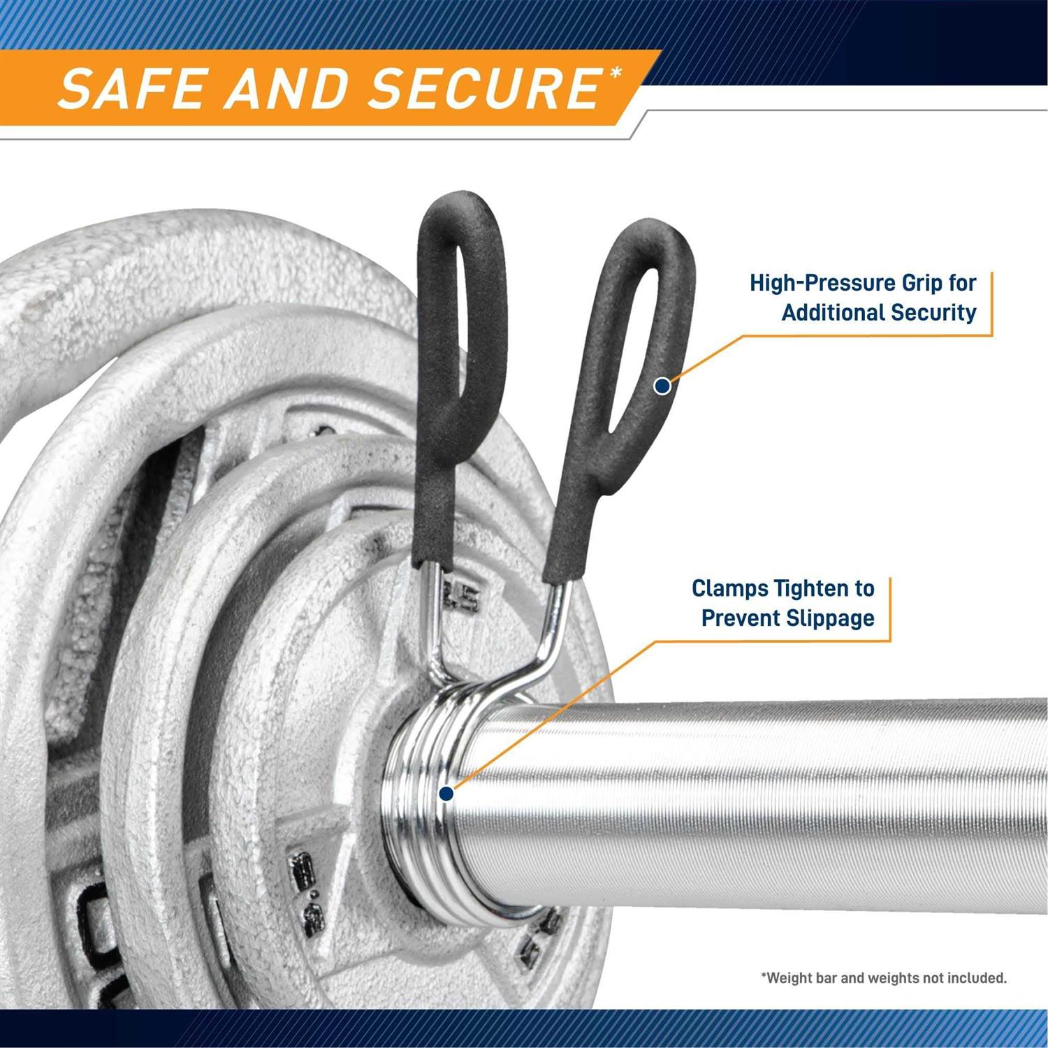 Marcy 2 Olympic Bar Spring Clip Collars OBC-3 - Image 5