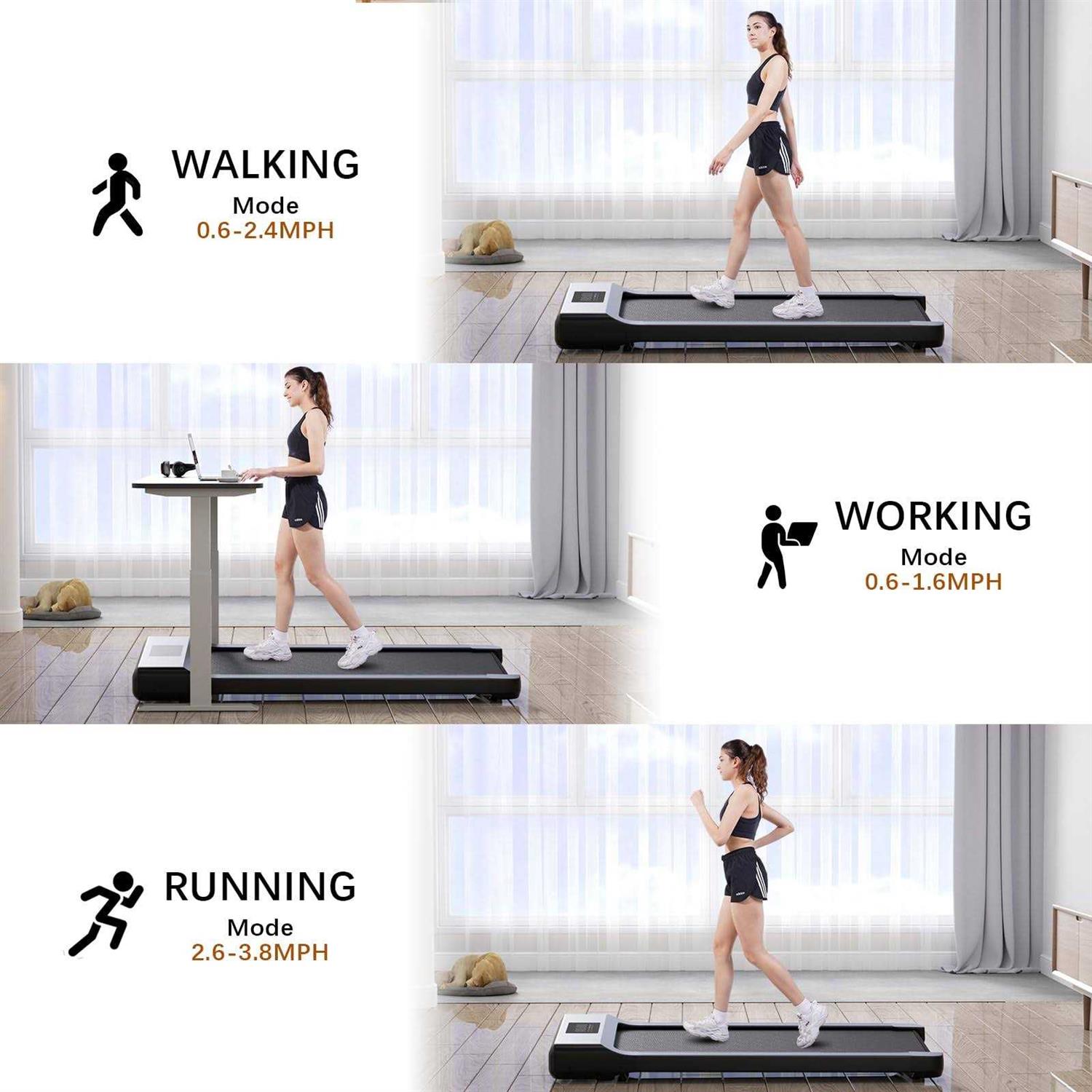 SupeRun Under Desk Treadmill, Walking Pad, Portable Treadmill with Remote & App Control and LED Display - Image 3