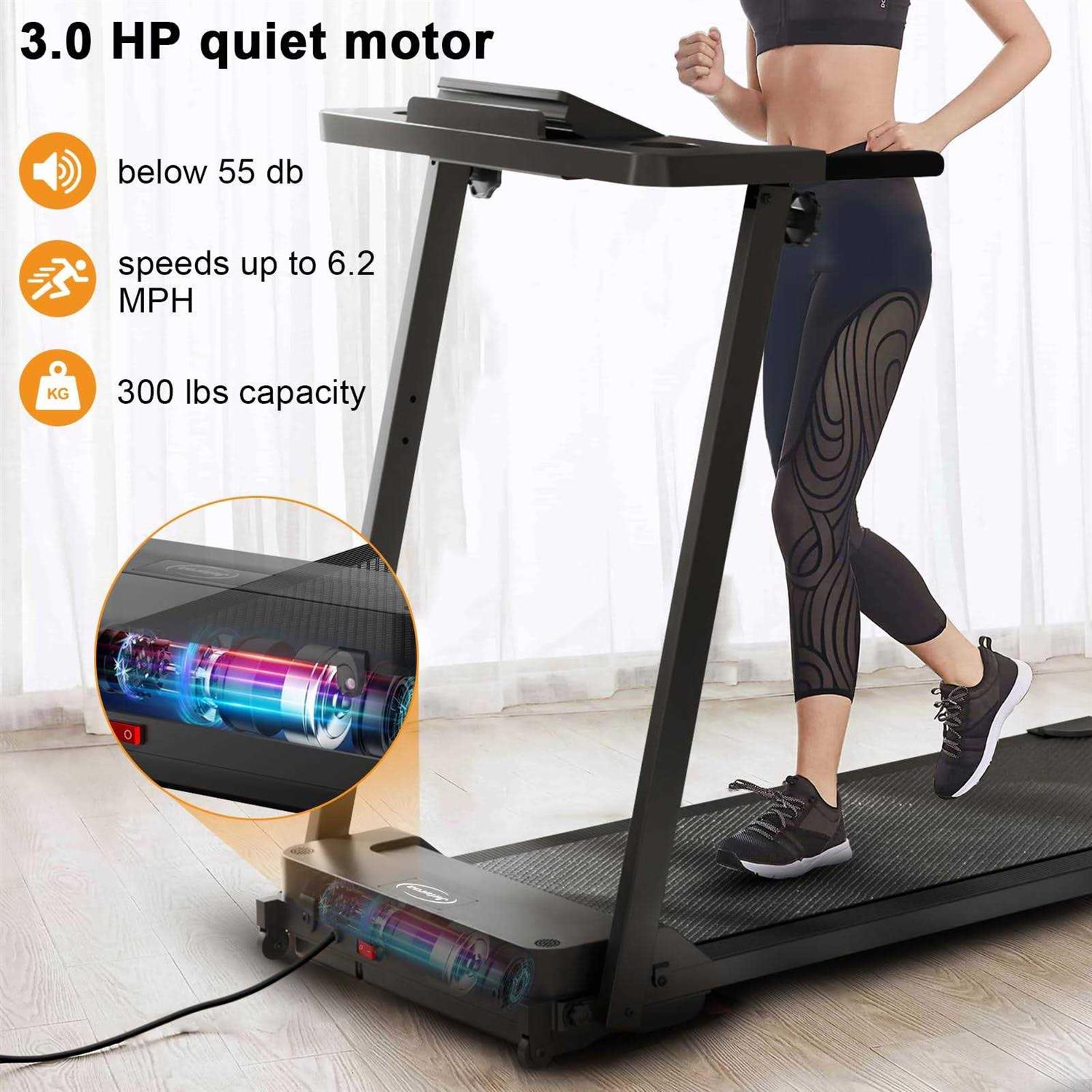 Juturna Compact Folding Treadmill with LED Display for Home and Office - Image 3