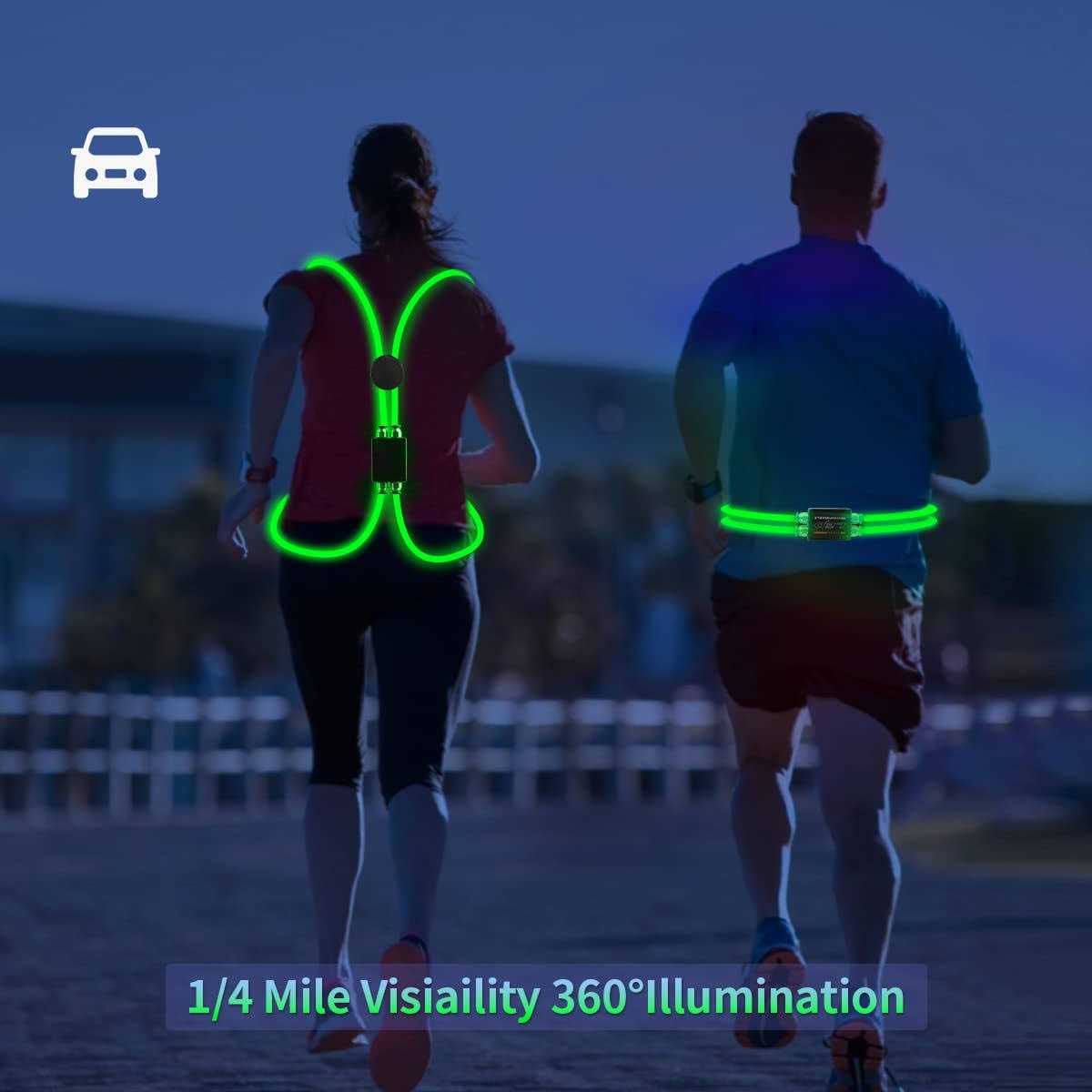 esonstyle LED Reflective Vest Rechargeable Running Light for Runners High Visibility Safety Vest for Running,Cycling or Walking - Image 5