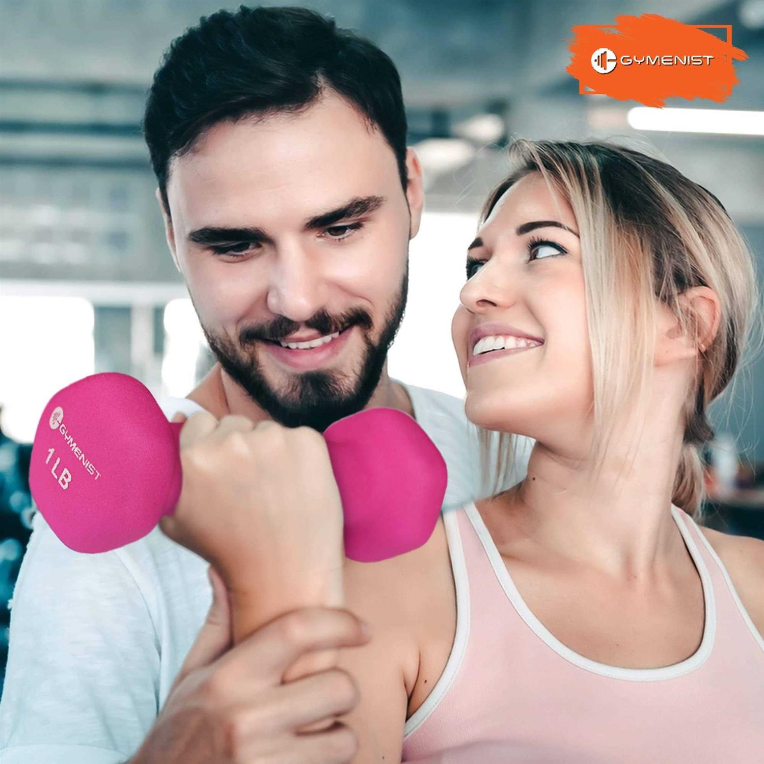 GYMENIST Pair of Dumbbells Set of 2 Soft Non Slip Grip Dumbbells Pair Covered with Neoprene - Image 4