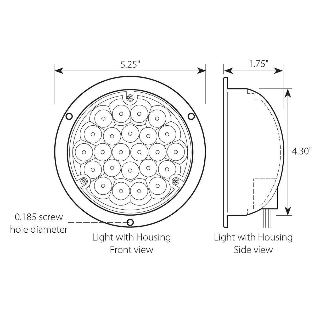 Grand General Red 4 24-LED Stop/Turn/Tail Light - Image 5