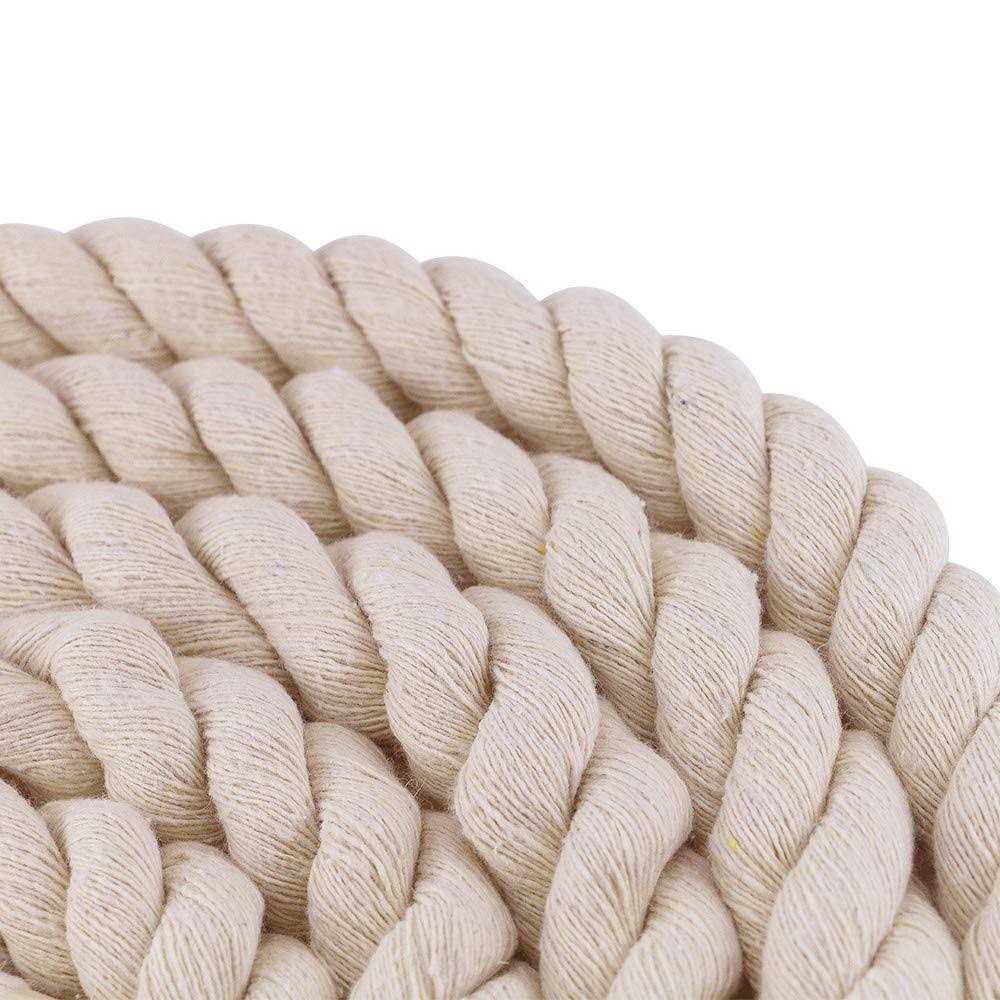 Faxco 10ft Natural Twisted Cotton Rope Strong Triple-Strand Rope for Sports - Image 5