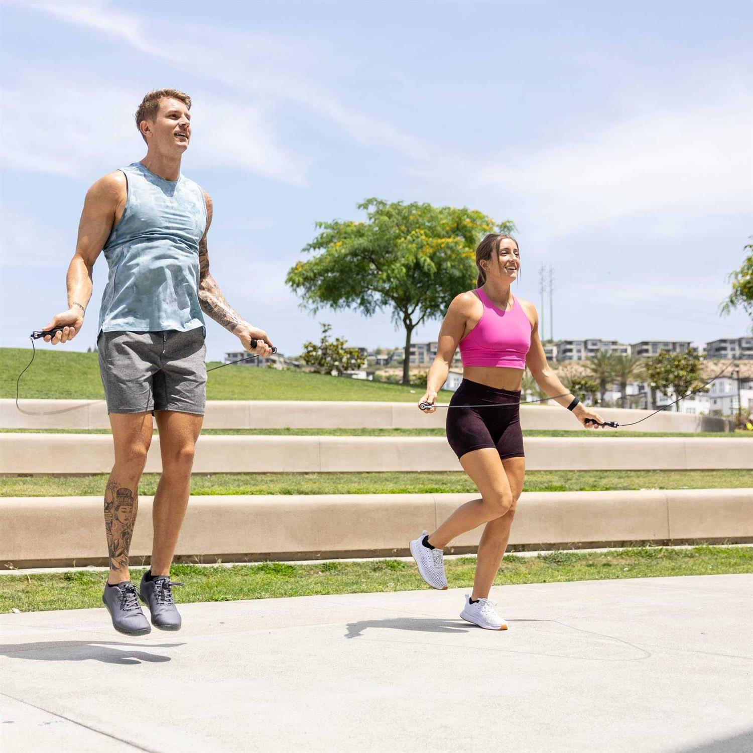 Rx Smart Gear Jump Rope Black Ops Ergonomic Handles with Trans Black Cable Buff 3.4 - Image 4