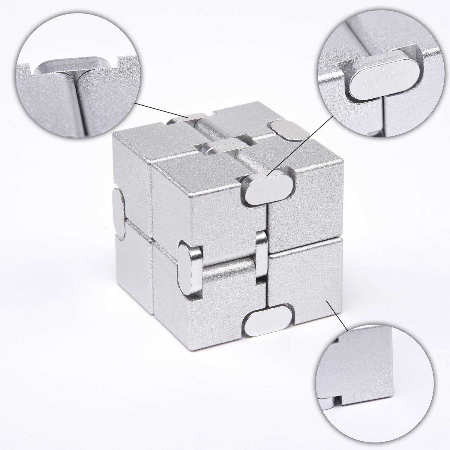 Joeyank Fidget Cube New Version Fidget Finger Toys Metal Infinity Cube Prime for Stress and Anxiety Relief/ADHD - Image 3