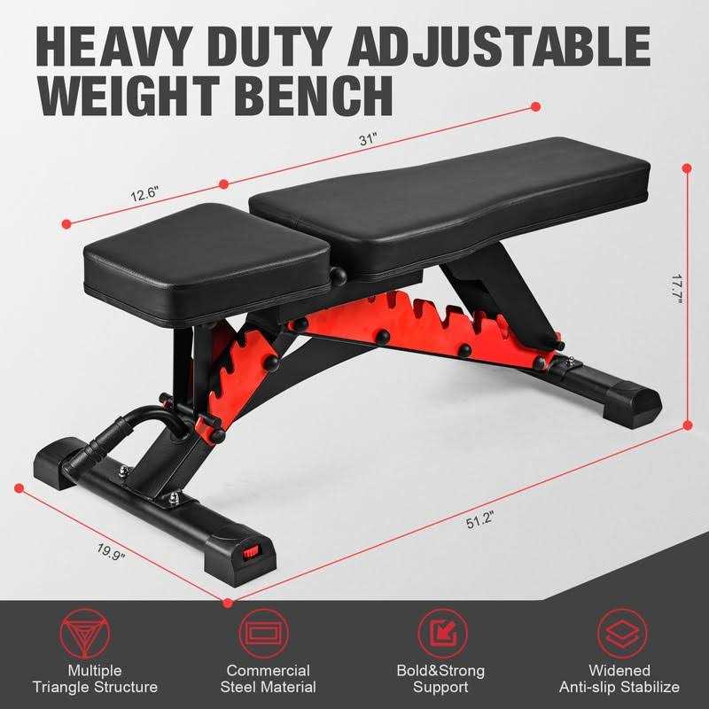 WEMARS Weight Bench,Heavy-duty Adjustable Strength Training Benches for Full Body Workout - Image 3