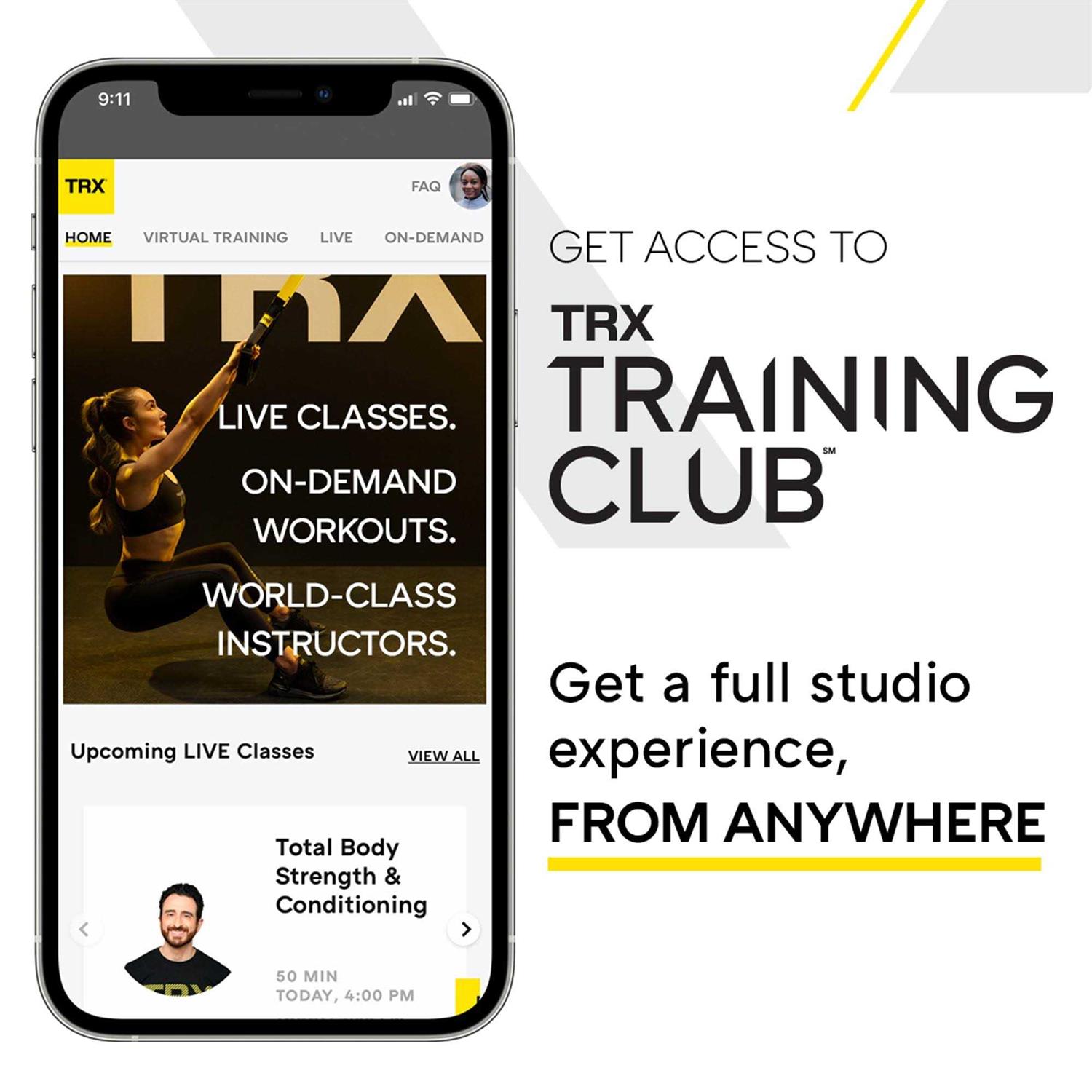 TRX All in 1 Suspension Trainer Resistance Straps Workout System w/ Club Access - Image 5