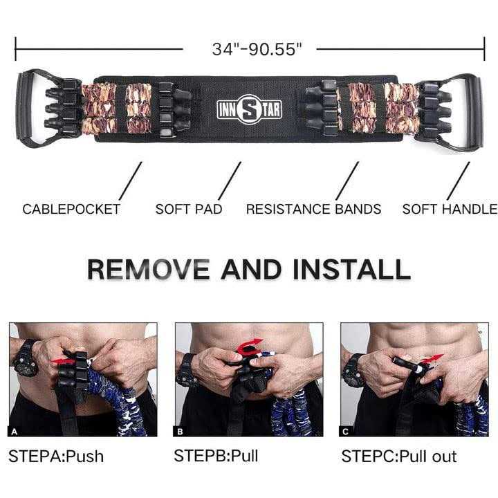 INNSTAR Adjustable Bench Press Push up Resistance Bands Workout - Image 4
