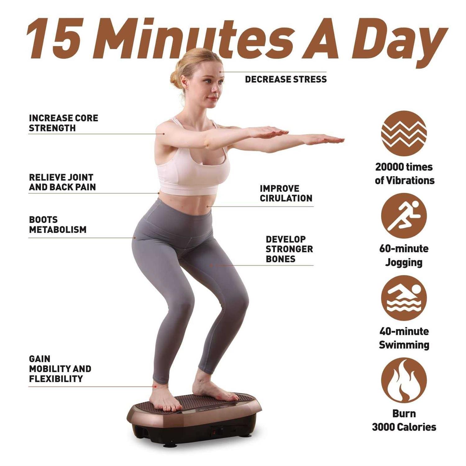 EILISON Bolt Vibration Plate Exercise Machine Lymphatic Drainage Machine for Weight Loss Home Fitness - Image 5