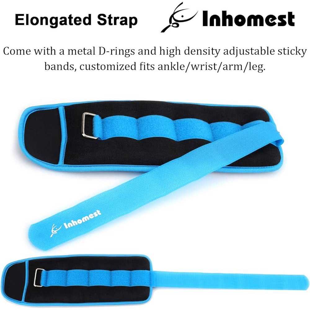 Inhomest Ankle Weights 1 Pair Wrist Arm Leg Weights for Women Men Kids for Strength Training - Image 4
