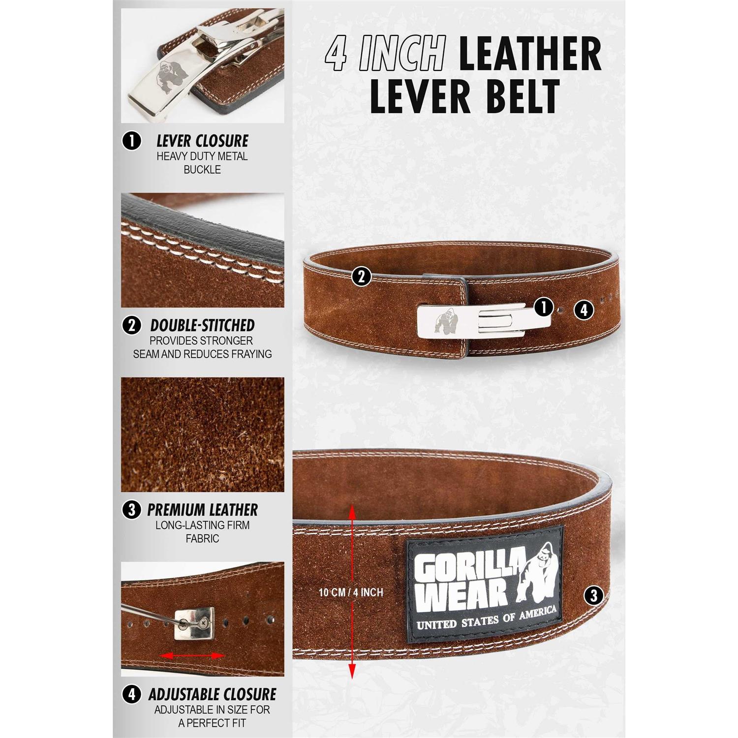 Gorilla Wear Gw 4-inch Leather lifting Belt - Image 4
