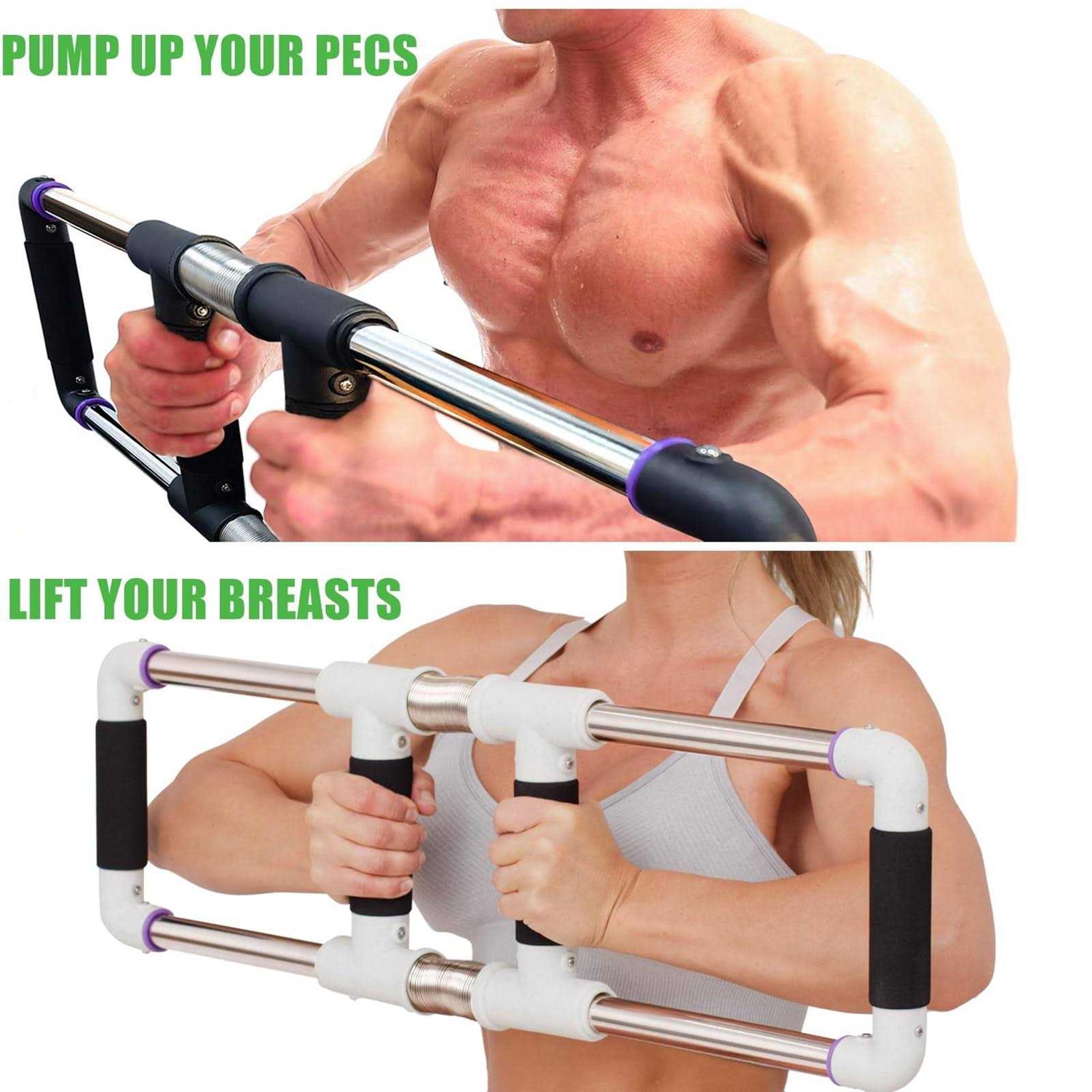 GoFitness Push Down Bar Machine Chest Expander at Home Workout Equipment - Image 4