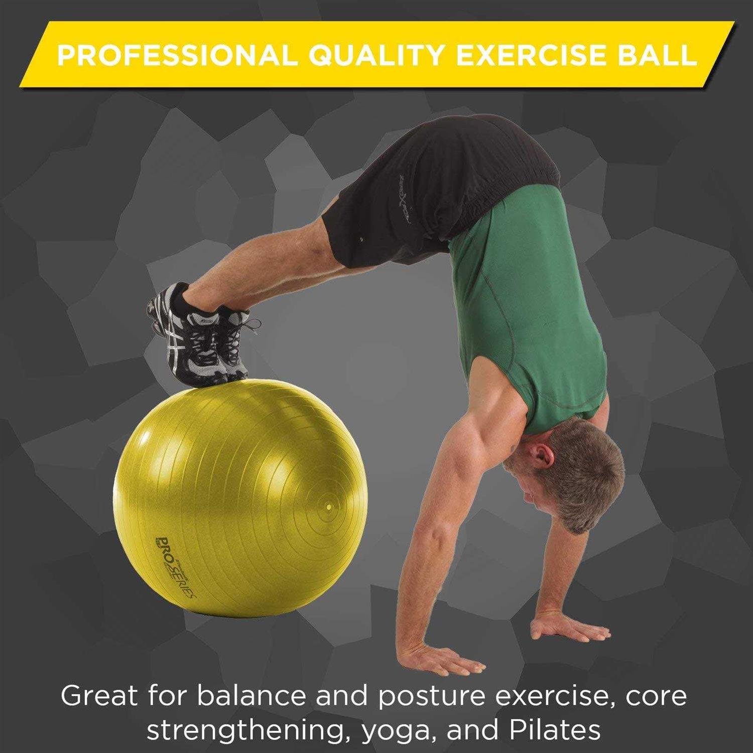 TheraBand Pro-Series Exercise Ball Slow-Deflate Yellow 45cm - Image 5
