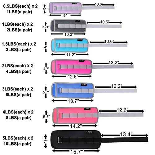 JORICY Ankle Weights 1 Pair Wrist Leg Arm Weights For Women Men Kids Child With Adjustable Straps - Image 4
