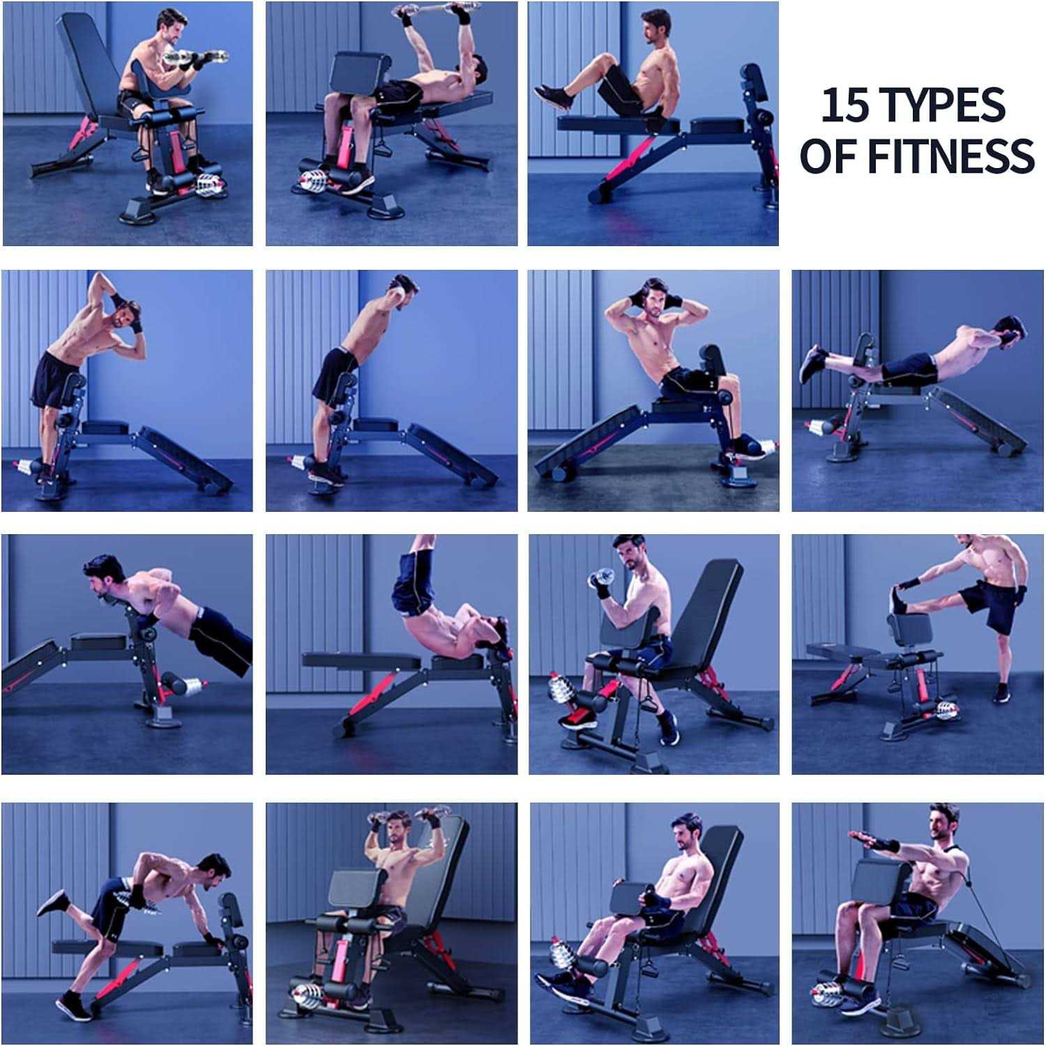 K Kingkang Adjustable Weight Bench Utility Workout Bench for Home Gym,Foldable Incline Decline Benches for Full Body Workout - Image 4