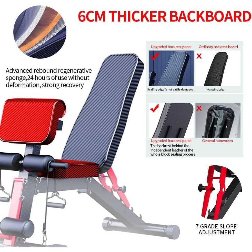 K Kingkang Adjustable Weight Bench Utility Workout Bench for Home Gym,Foldable Incline Decline Benches for Full Body Workout - Image 5