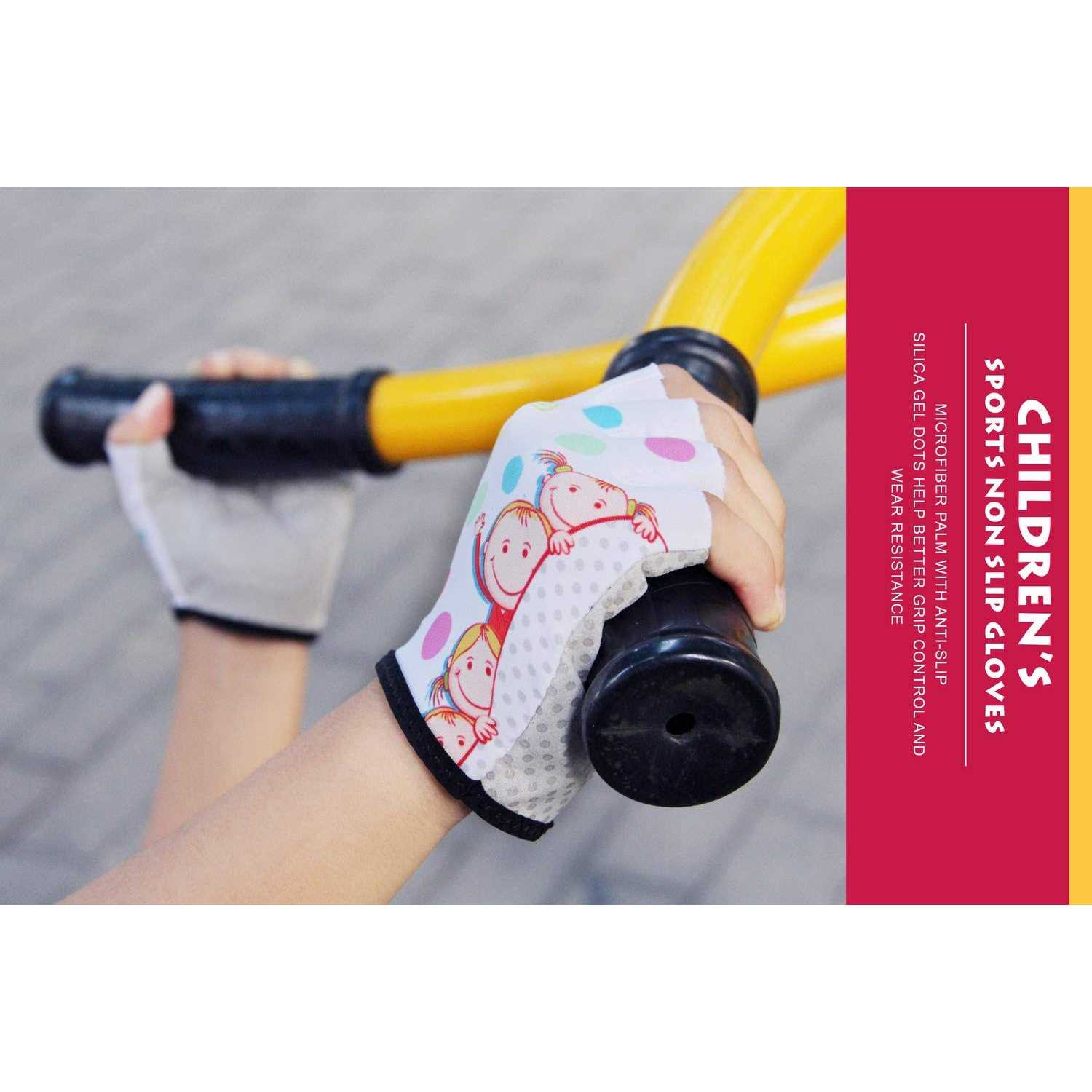 Kids Half Finger Gymnastics Gloves for Age 1-9 Boys Girls Climbing Biking Good Grip Control Gloves for Gymnastics Balance Boards Outdoor Sports - Image 3