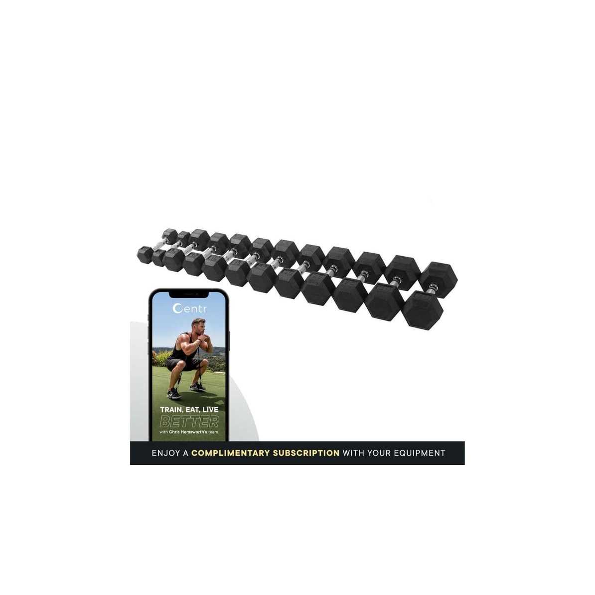 Inspire Fitness Rubber Dumbbell - Image 3
