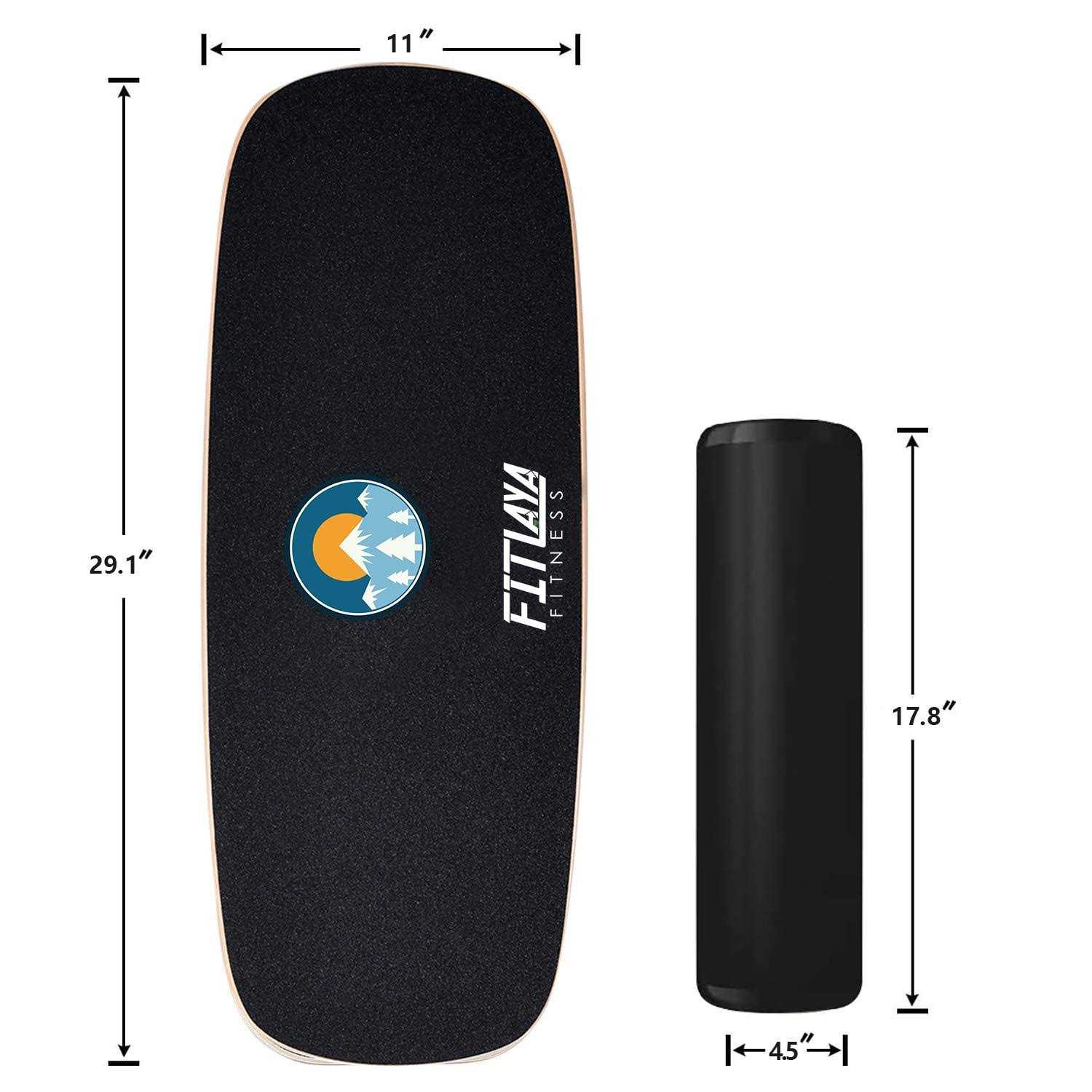 Fitlaya Fitness Balance Board Trainer Wooden Training Equipment for Fitness Workout, Hockey, Skateboarding, Surfing and Snowboar - Image 4
