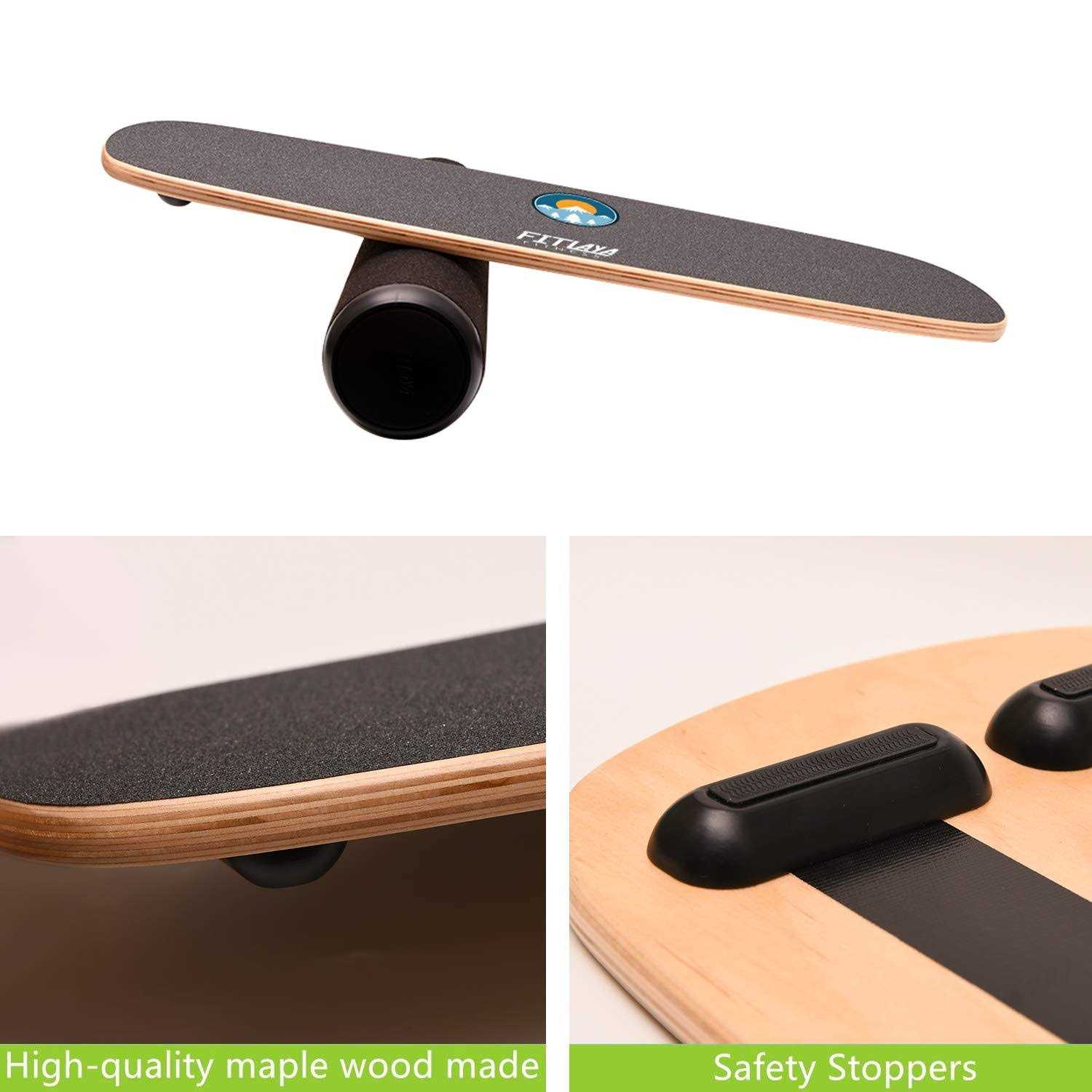 Fitlaya Fitness Balance Board Trainer Wooden Training Equipment for Fitness Workout, Hockey, Skateboarding, Surfing and Snowboar - Image 5