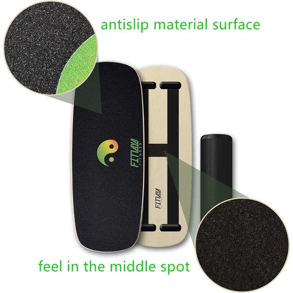 Fitlaya Fitness Balance Board Trainer Wooden Training Equipment for Fitness Workout, Hockey, Skateboarding, Surfing and Snowboar - Image 3