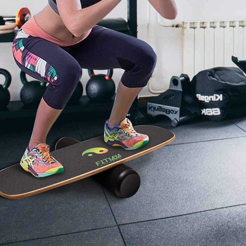 Fitlaya Fitness Balance Board Trainer Wooden Training Equipment for Fitness Workout, Hockey, Skateboarding, Surfing and Snowboar - Image 4