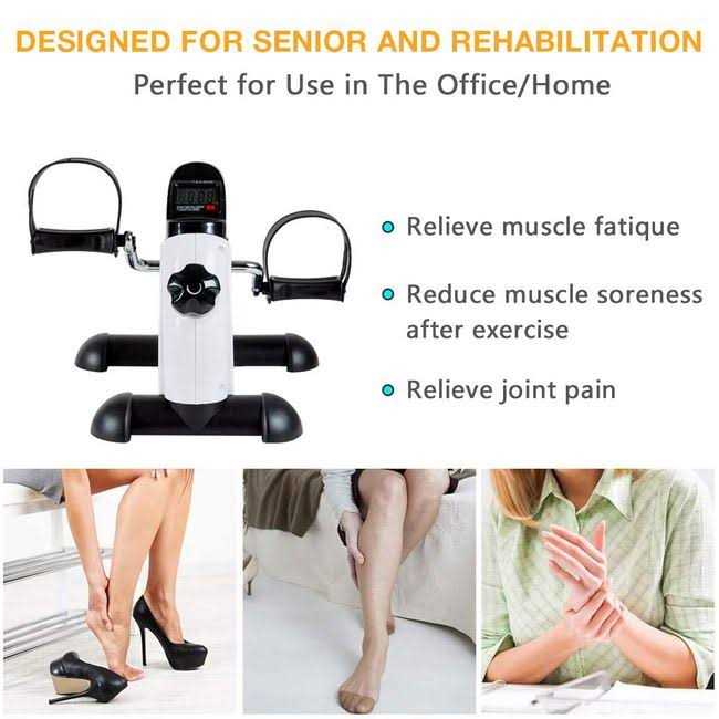 GOREDI Pedal Exerciser Stationary Under Desk Mini Exercise Bike Peddler Exerciser with LCD Display - Image 5