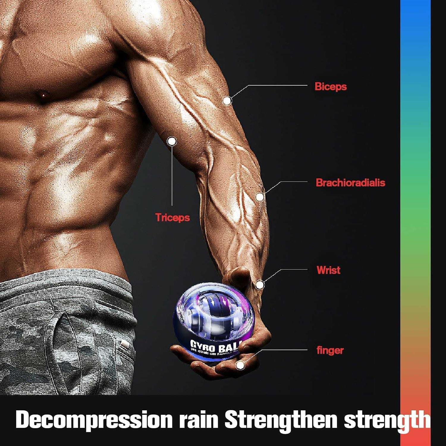 JIN BD Wrist Trainer/Strengthener Gyro Ball Auto-Start Gyroscopic Forearm Exerciser for Strengthen Arms, Fingers, Wrist Bones and Muscles - Image 4