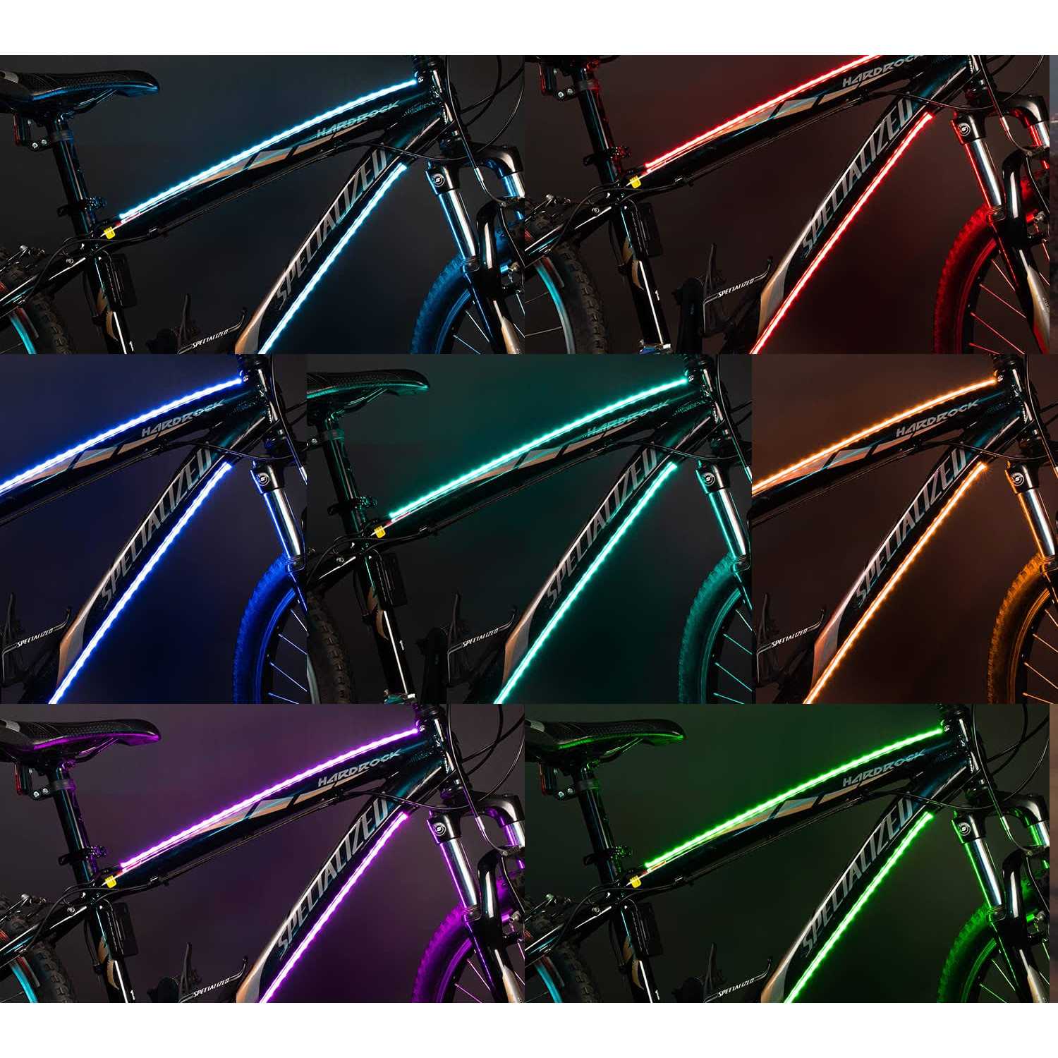 ActionGlow LED Bike Lighting System Bike Frame Lights 7 Color Modes - Image 3