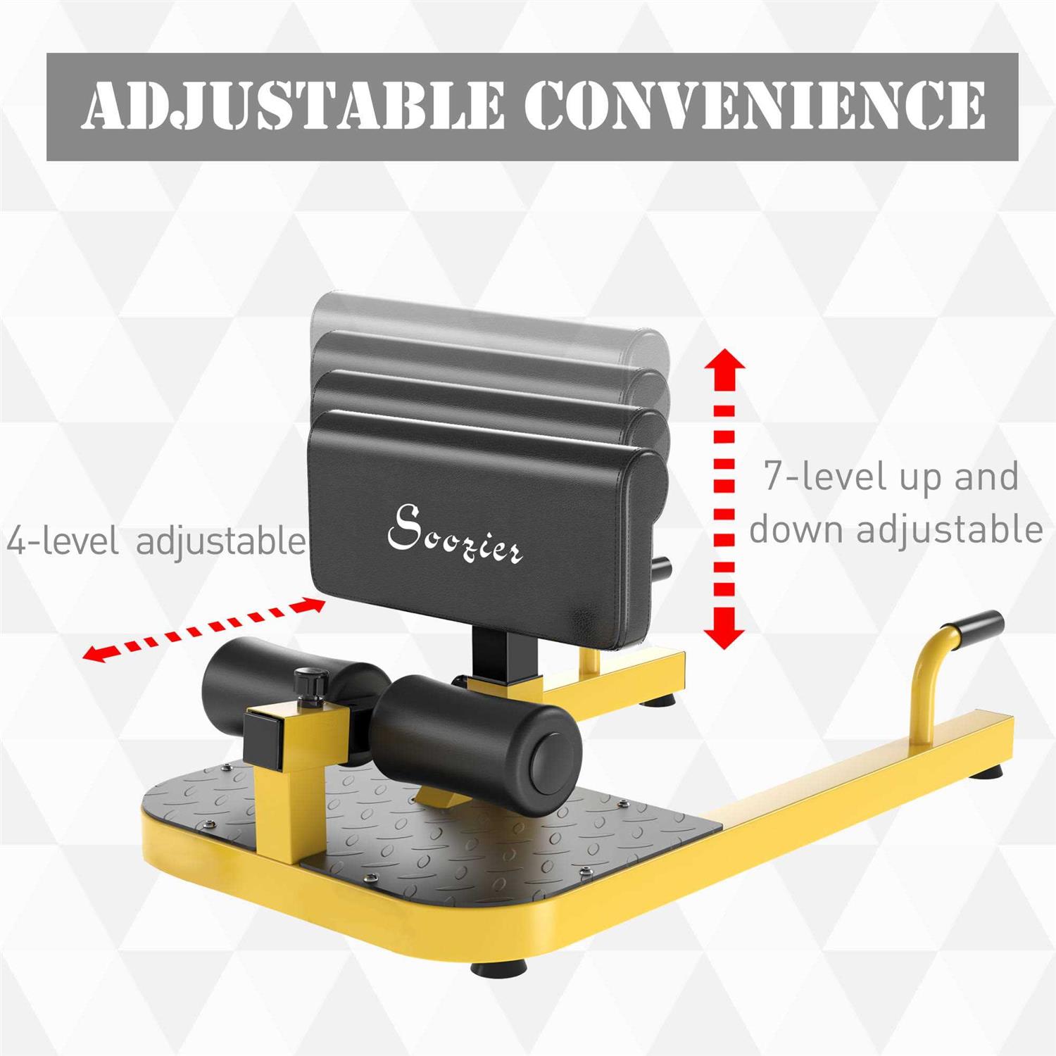 Soozier 3-in-1 Padded Push Up Sit Up Deep Sissy Squat Machine Home Gym - Image 4