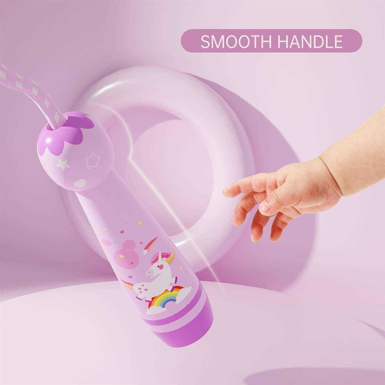 Kids' Fitness Fun Adjustable Braided Cotton Jump Rope with Wooden - Image 3