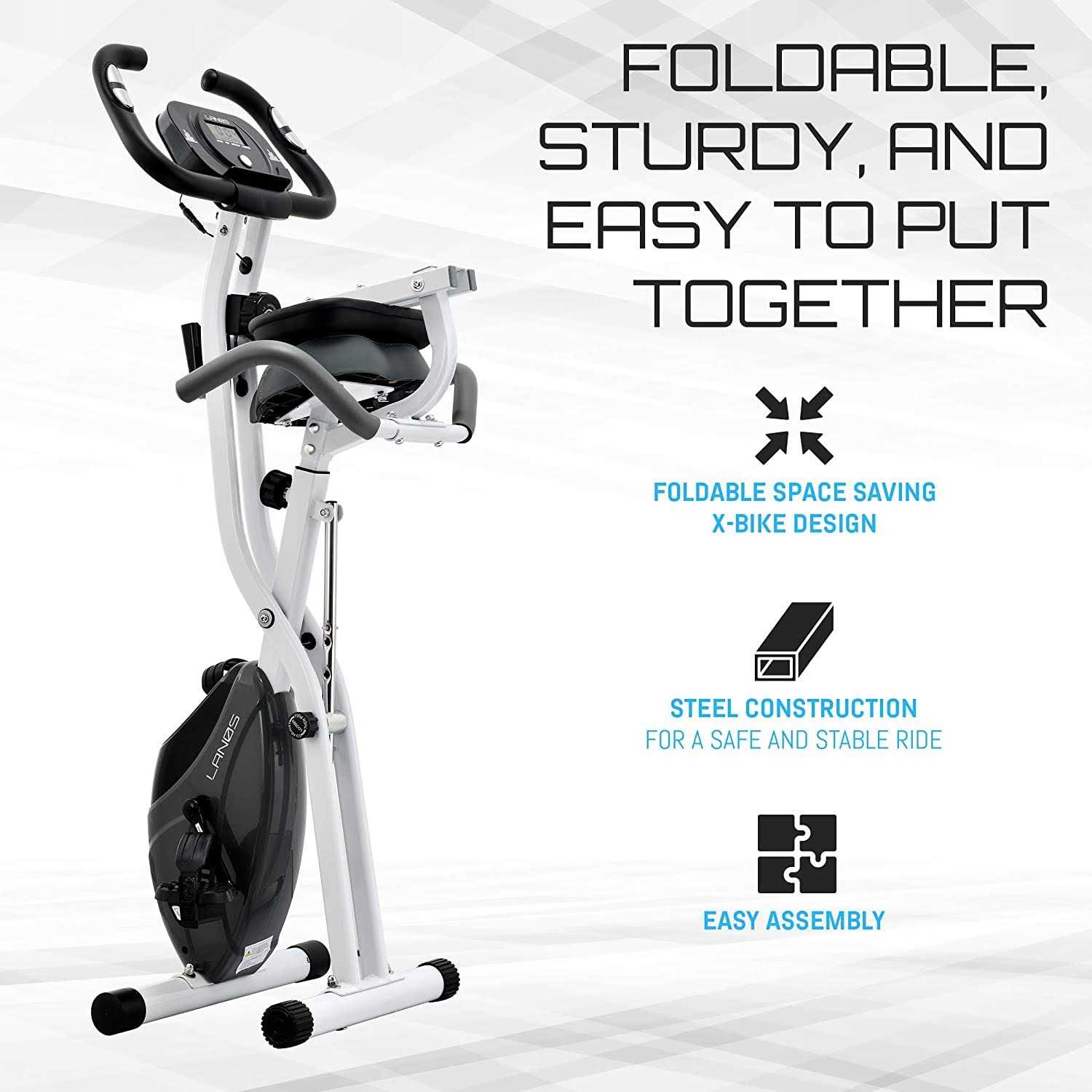 Lanos Workout Bike For Home 2 In 1 Recumbent Exercise Bike and Upright Indoor Cycling Bike Positions - Image 3