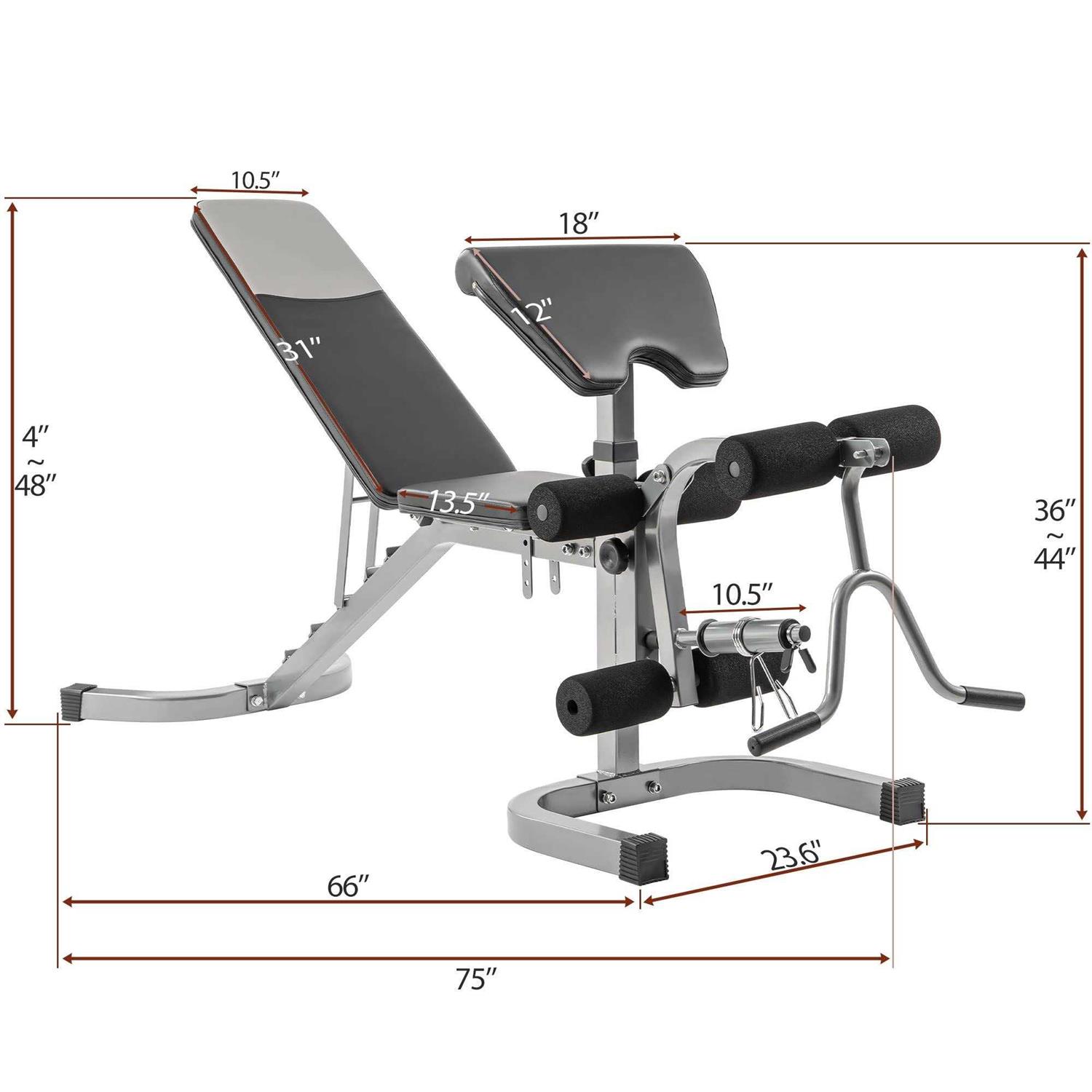 Merax Weight Bench With Leg Extension 6+3 Positions Adjustable Olympic Utility Benches With Preacher Curl Upgrade Design - Image 3