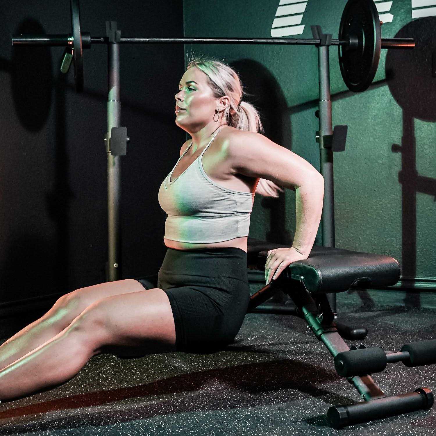 Prctz Two-Piece Olympic Weight Bench with Squat Rack, Foldable FID Bench, and Weight Storage - Image 5