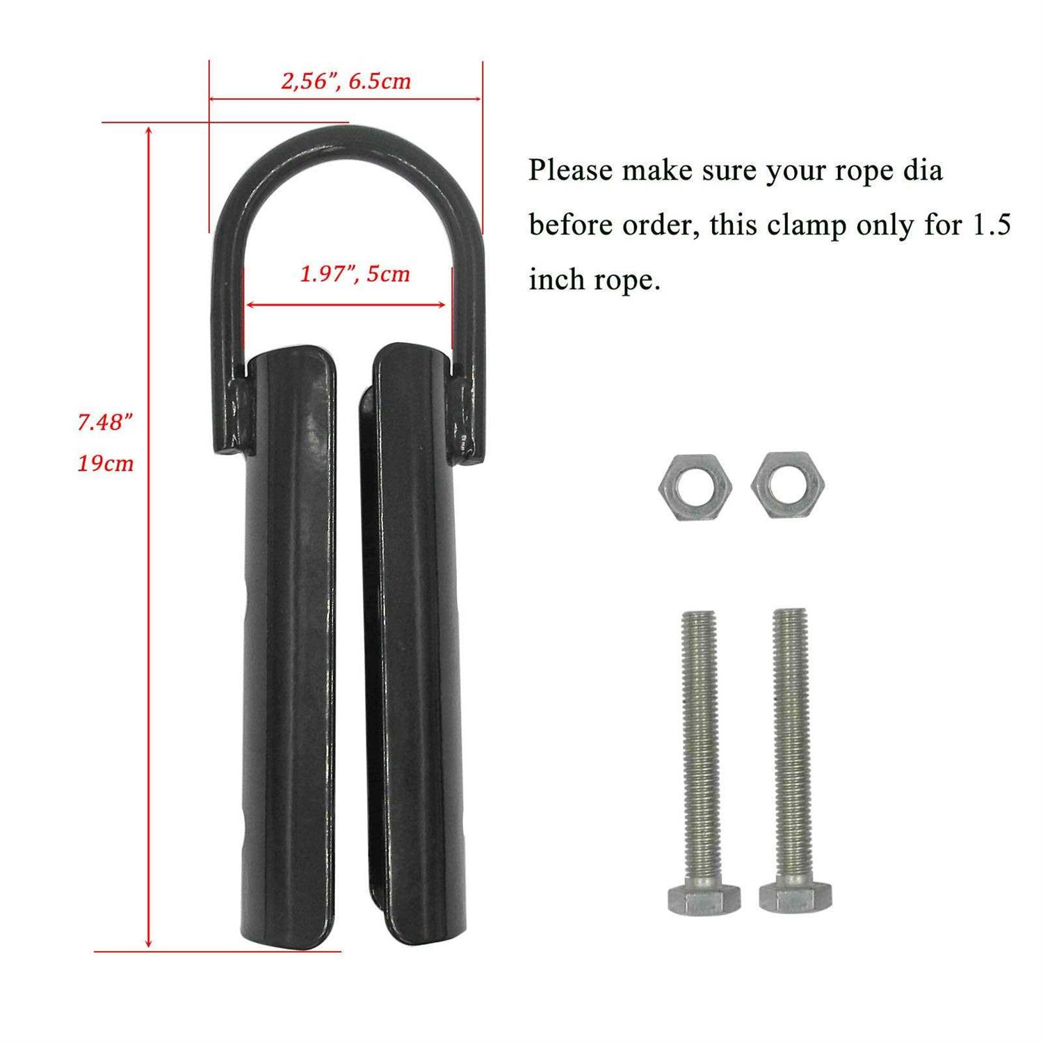 Forellfit Climbing Rope Clamp,Rope Climb Workout Rig Attachment Hook Rope Garage Gym Fitness Equipment with Carabiner - Image 3